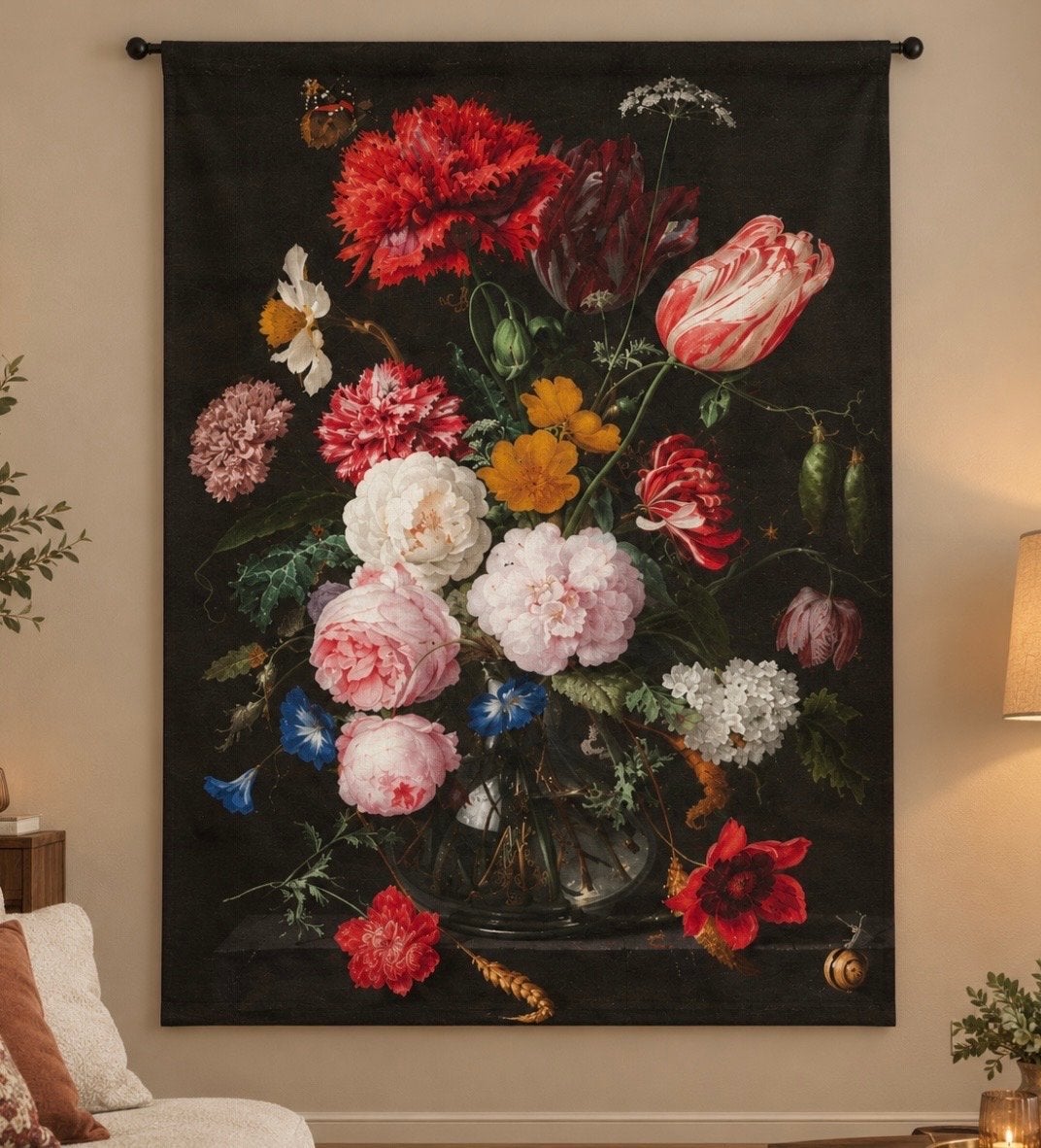 Groot wandkleed "Oude Meesters" - Luxe velvet stof, Meerkleurig, Nieuw, Klassiek, Ophalen of Verzenden