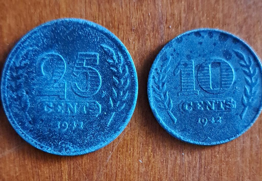 Oude 10 en 25 cent, Postzegels en Munten, Munten | Nederland, Ophalen of Verzenden, 25 cent