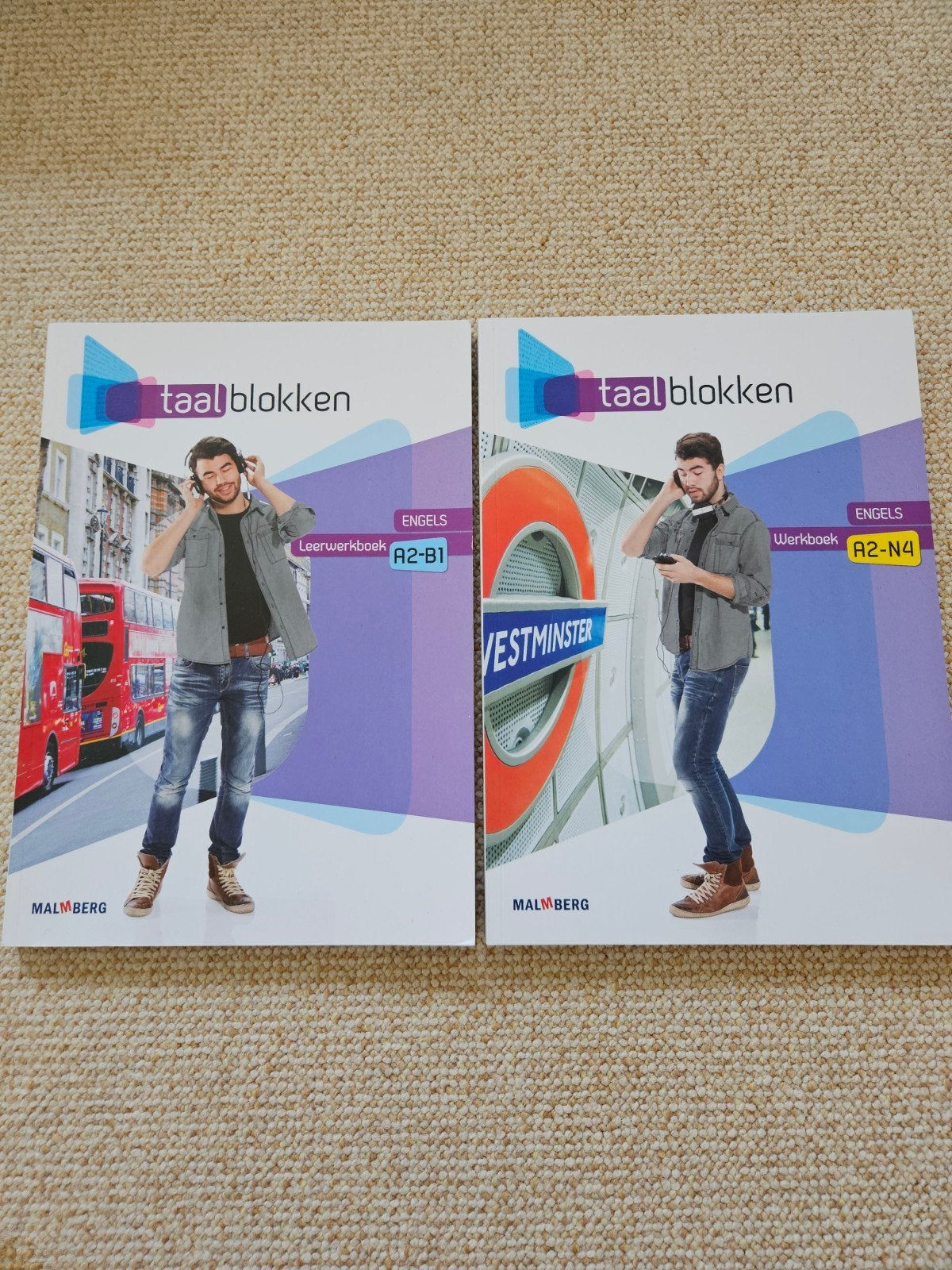 Taalblokken Engels Leerwerkboek A2-B1 &Werkboek A2-N4 Malmbe, Ophalen of Verzenden