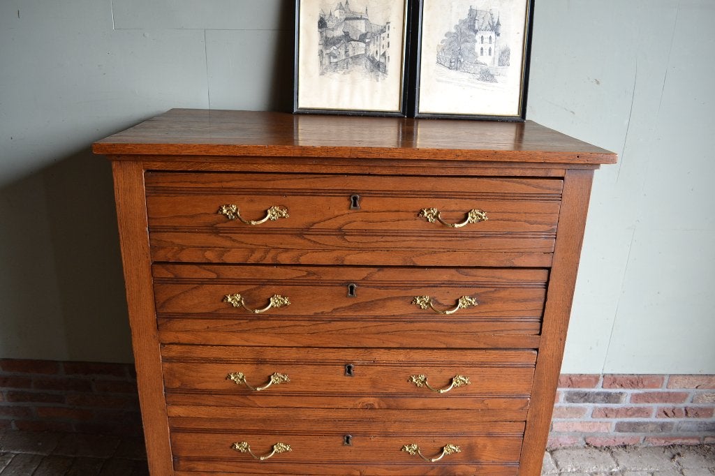 Prachtige antieke eiken houten chiffoniere, ladekast., Ophalen of Verzenden