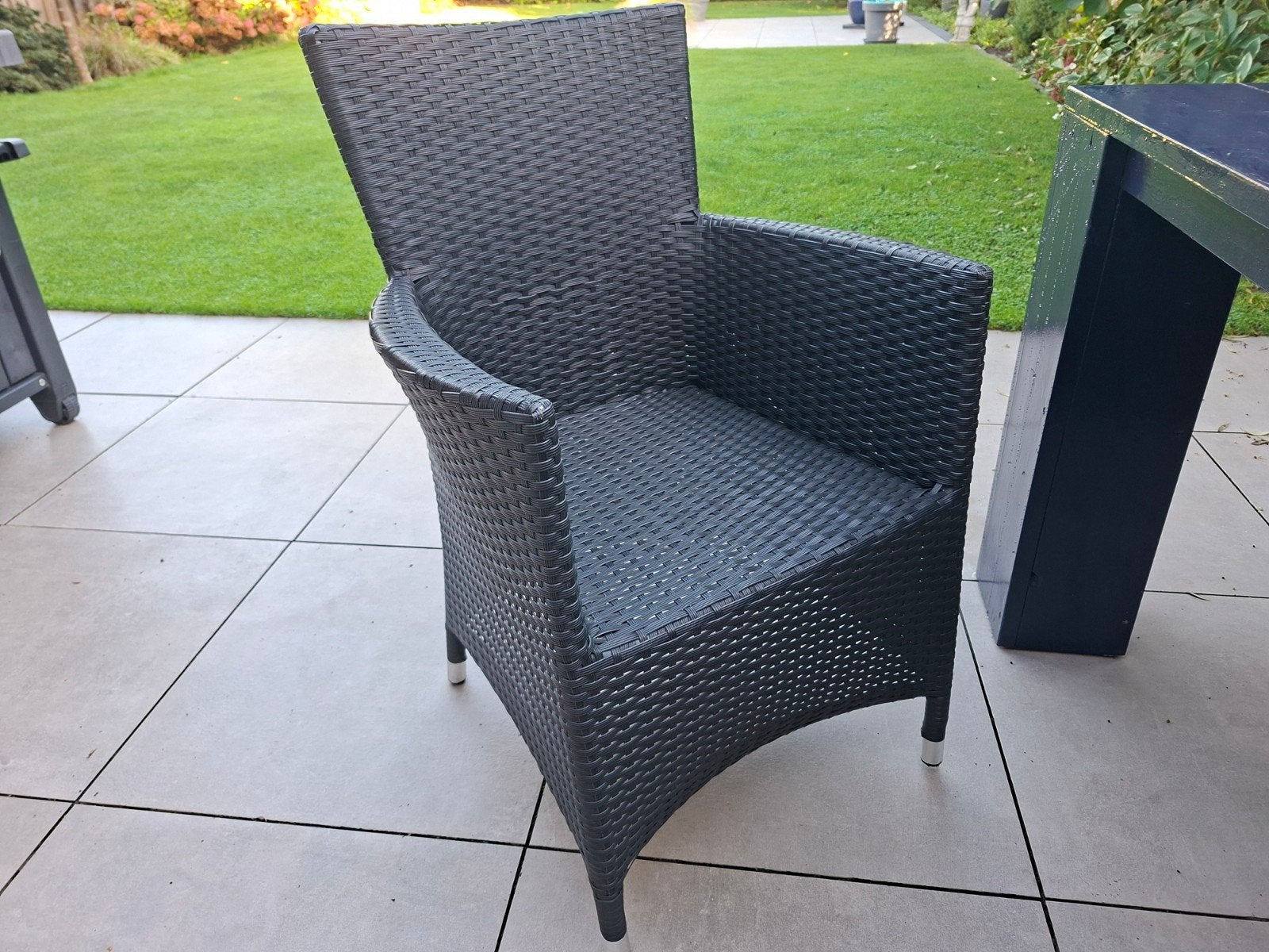 Grote tuintafel met 8 stoelen, Tuin en Terras, Ophalen, Gebruikt, Rechthoekig, Hout