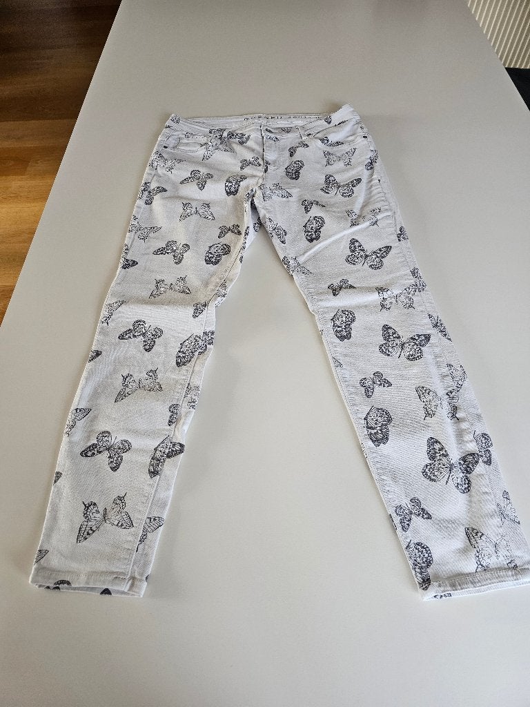 Rosner broek vlinders mt. 42, Wit, Maat 42/44 (L), Ophalen of Verzenden, Zo goed als nieuw