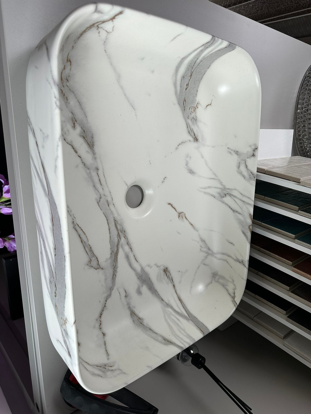 Riho Livit waskom rechthoekig 50x39cm wit marmer Nieuw, Ophalen, Zo goed als nieuw, Wastafel