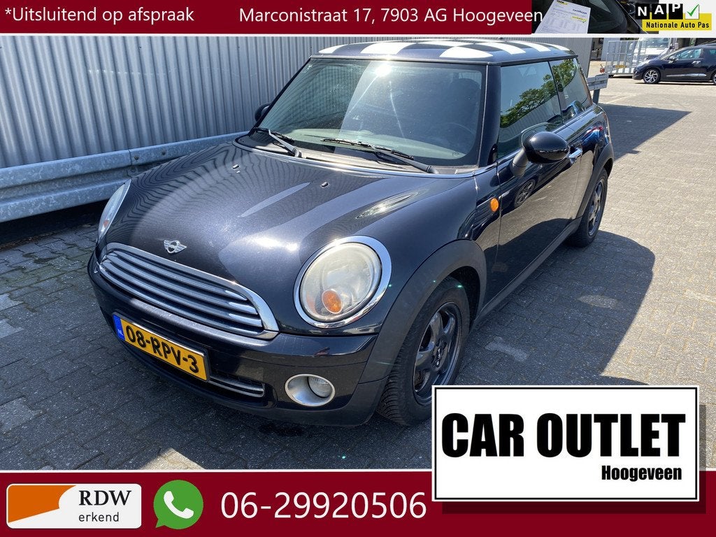 MINI 3-deurs 1.4 One met Airco, LM & Nieuwe APK – Inruil M, Auto's, Mini, Stof, Gebruikt, 4 cilinders, 4 stoelen