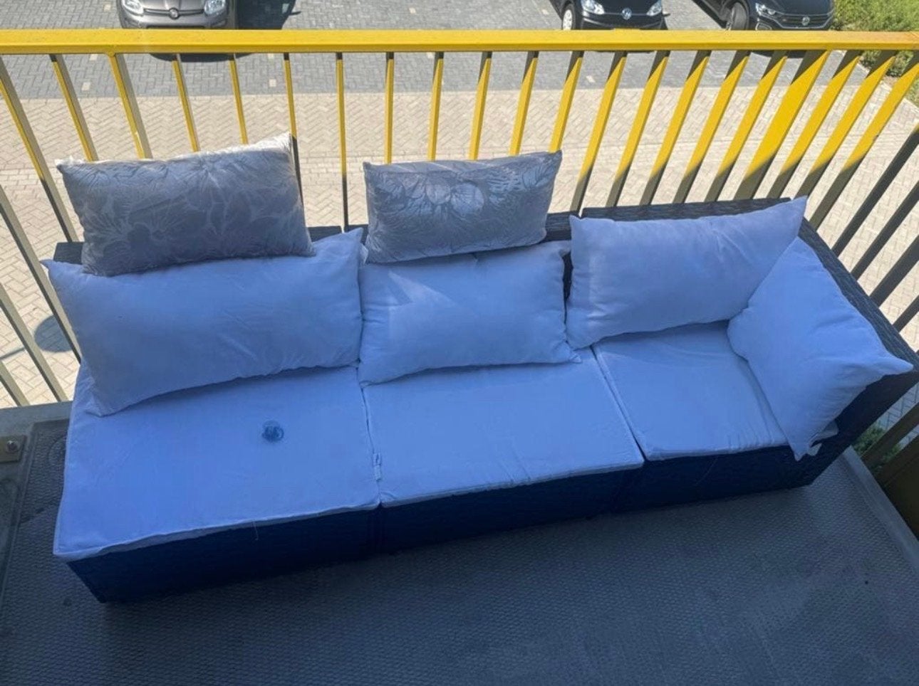 vidaXL Loungeset voor balkon/kleine tuin - incl. kussens, Gebruikt, 3 zitplaatsen, Ophalen of Verzenden, Loungeset