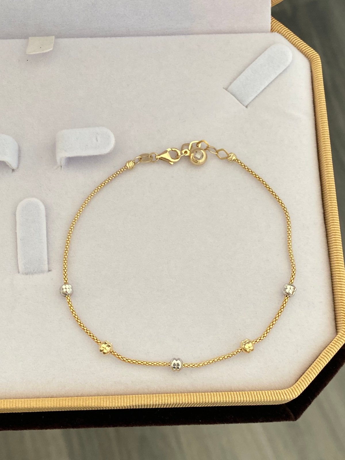 Mooie 14 karaat gouden armband 585 goud, wit en geel goud, Ophalen of Verzenden, Nieuw, Goud, Goud