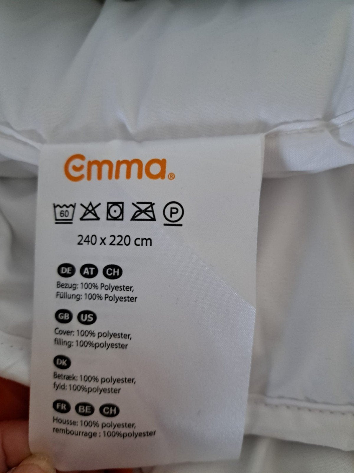EMMA DEKBED NIEUW 2.20 bij 2.40, Ophalen, Wit, Deken of Dekbed, Nieuw