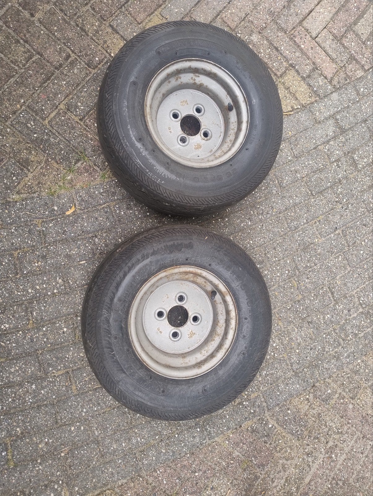 20.5x8-10 banden en velgen voor aanhanger, Ophalen, Gebruikt