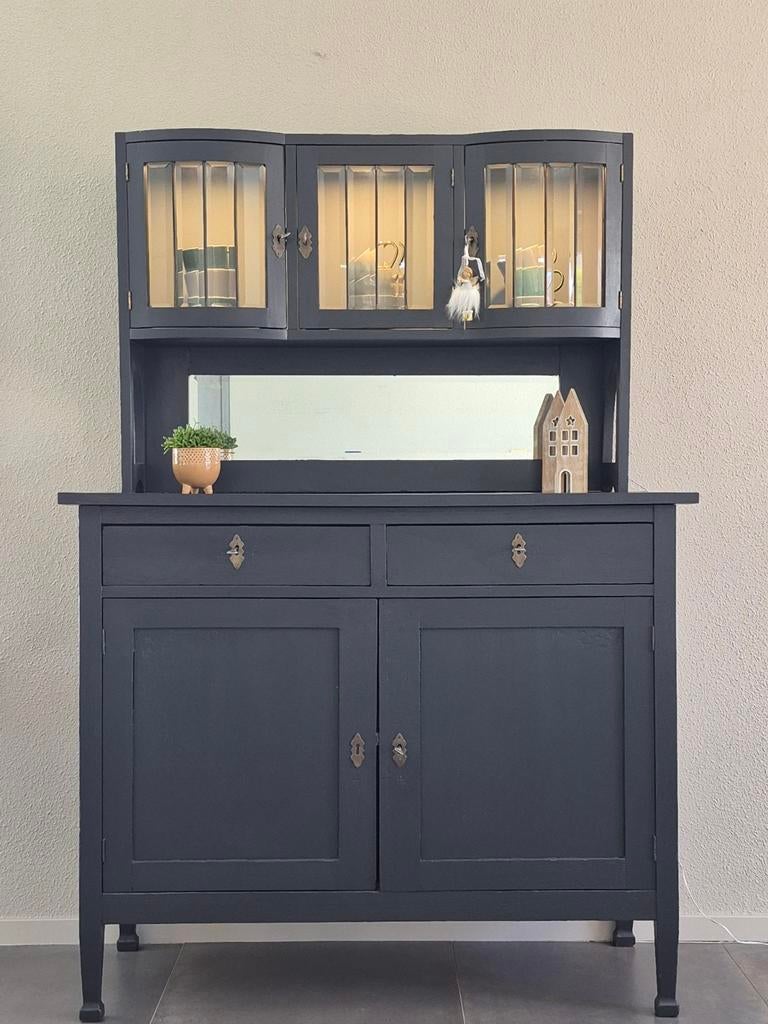 Art Deco volledig gerestaureerde buffet kast (jaren 30), Huis en Inrichting, Kasten | Buffetkasten, Ophalen, Eikenhout, Zo goed als nieuw