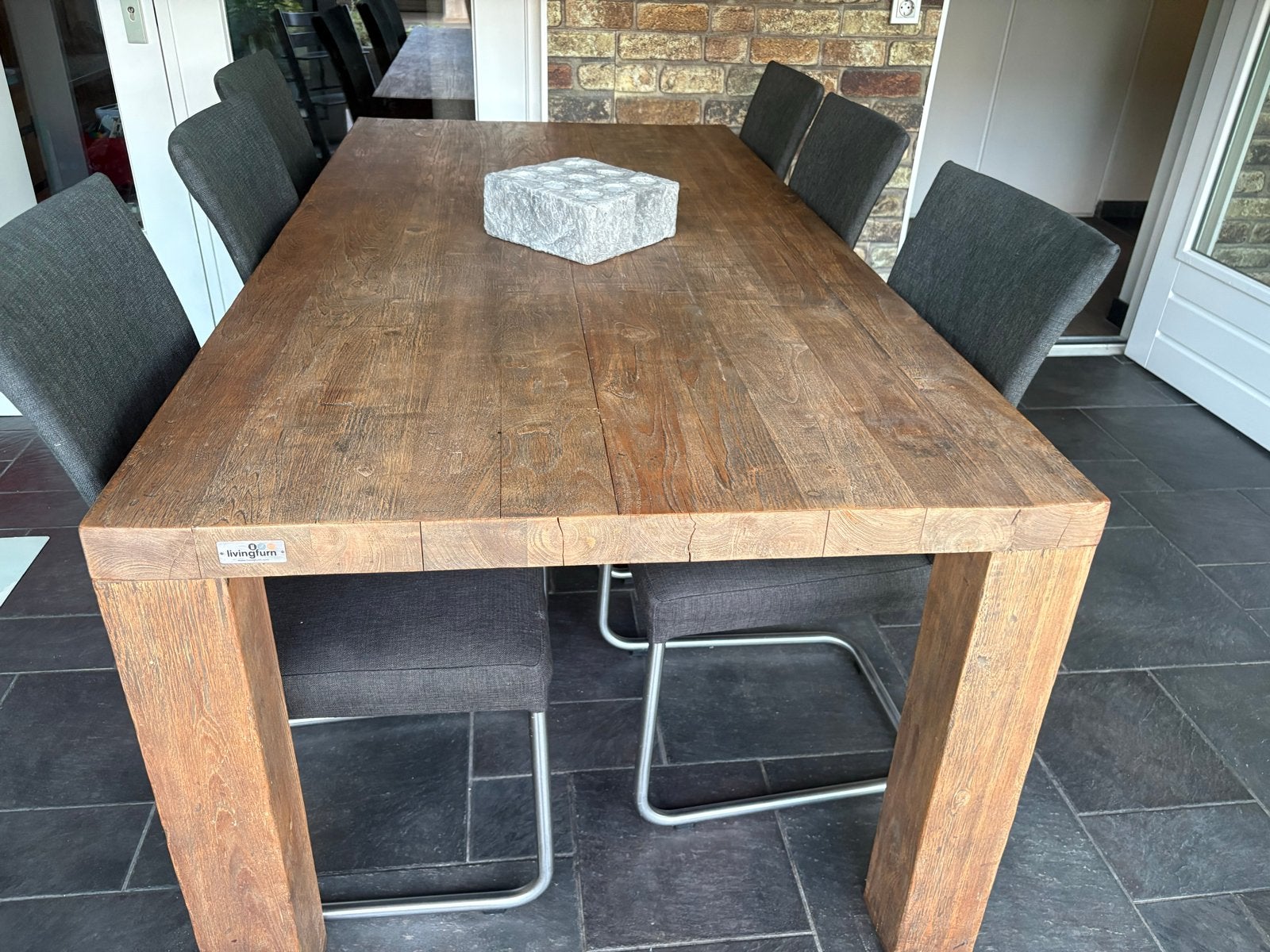 Robuuste Dingklik Stijl Eetkamertafel van Teakhout, Huis en Inrichting, Ophalen, Gebruikt, Teakhout, 50 tot 100 cm
