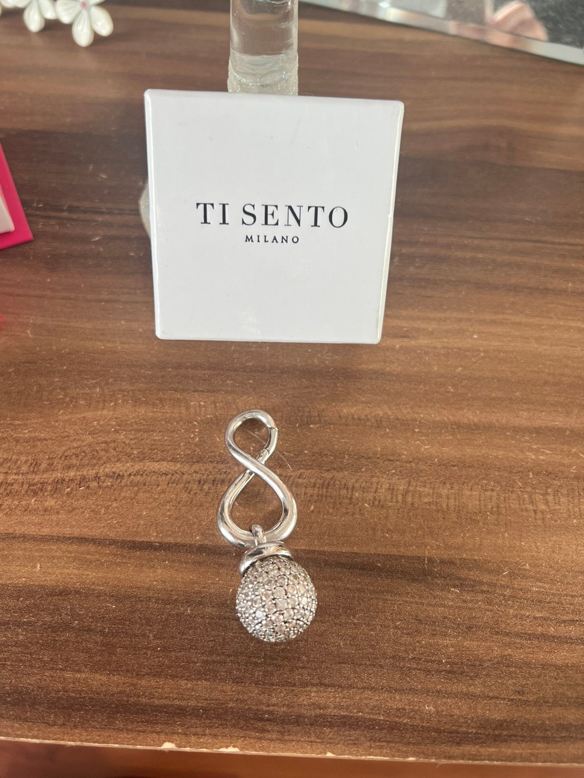 Nieuw zilveren kettinghanger Ti- Sento met zirkonia steen, Nieuw, Kruis of Symbool, Zilver, Zilver
