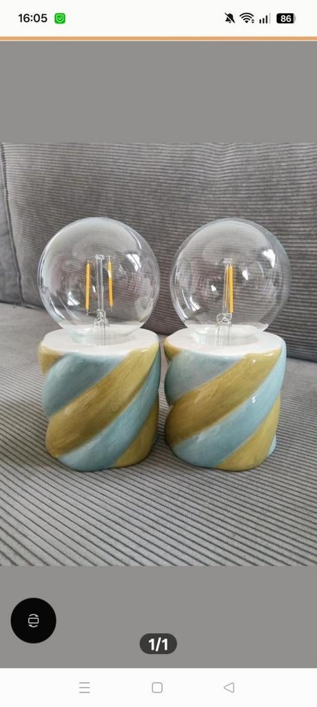 Swirllampjes groen-blauw Kwantum zgan, Huis en Inrichting, Lampen | Tafellampen, Kunststof, Beach, Ophalen of Verzenden, Zo goed als nieuw