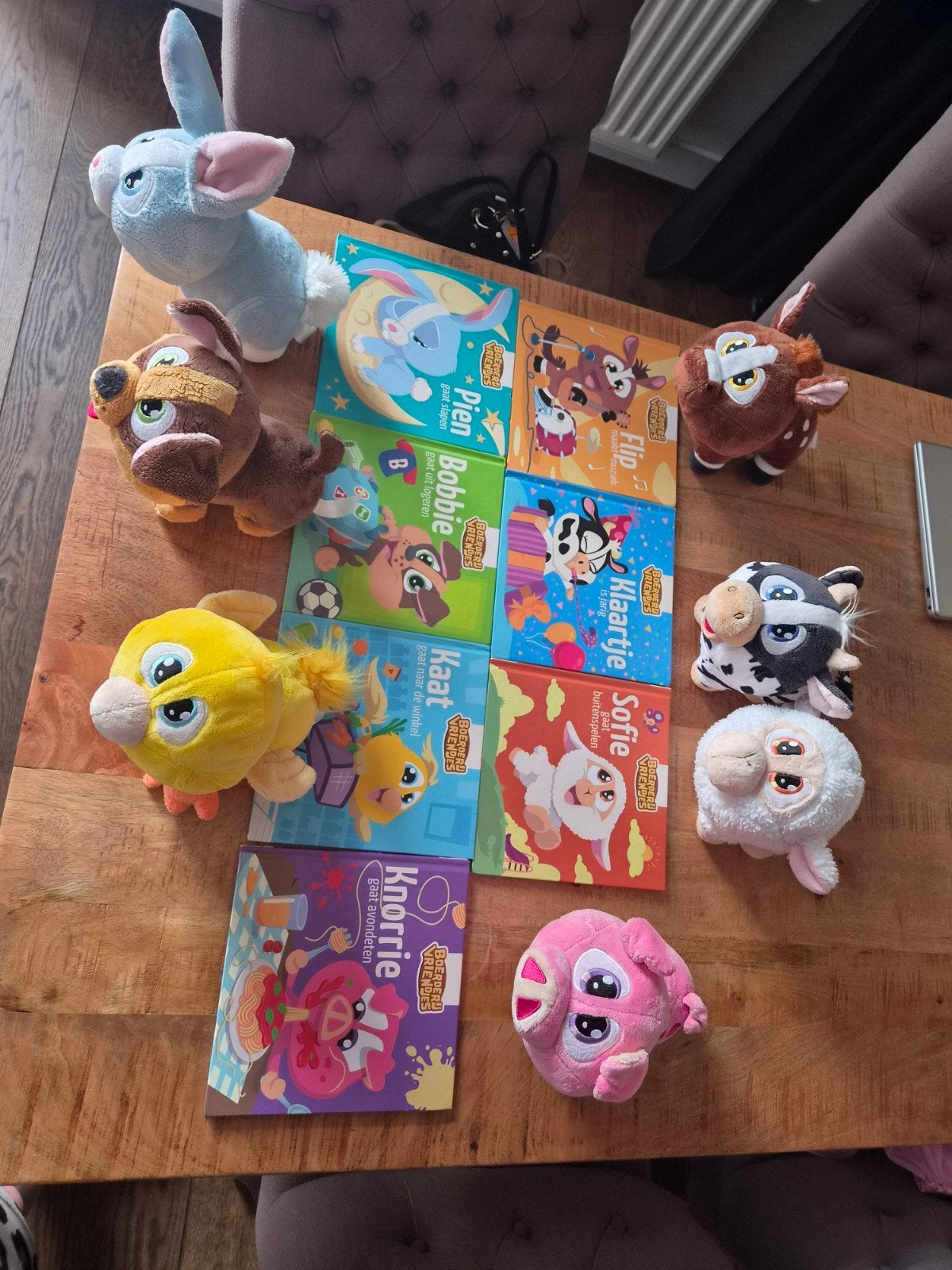hele set boederij vriendjes de boeken en knuffels., Ophalen, Gebruikt