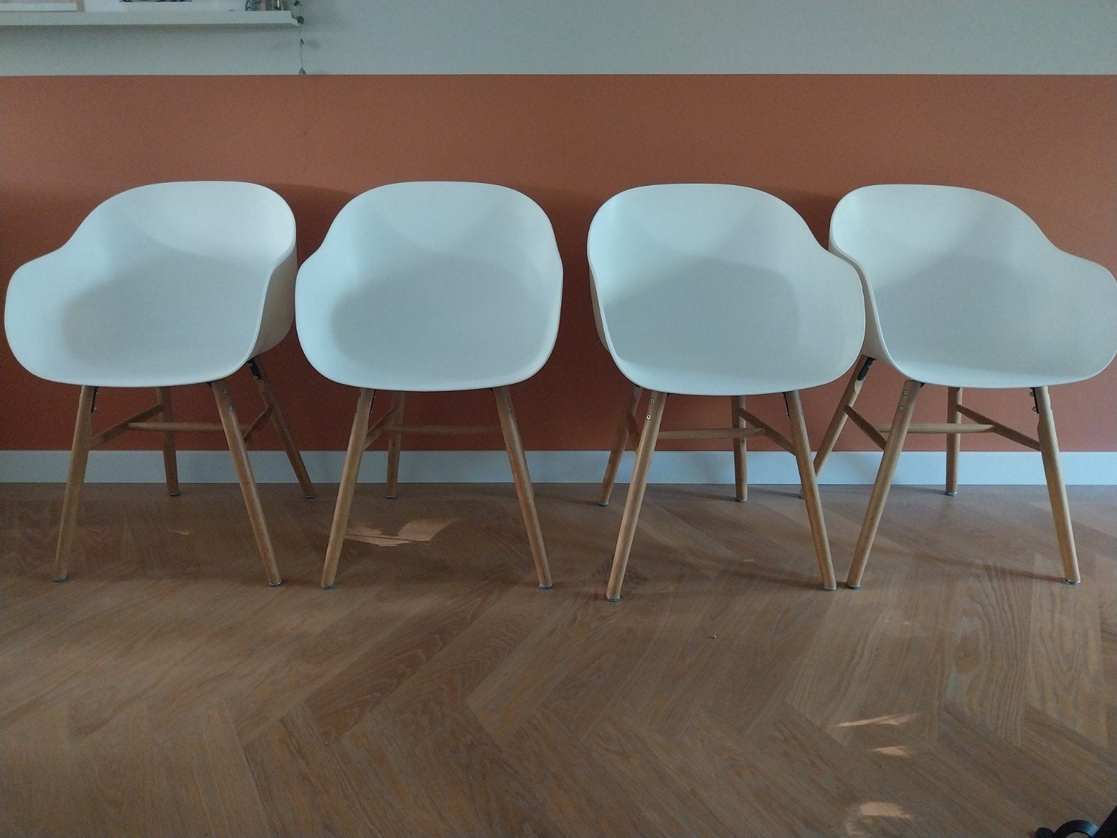4 witte kuipstoelen, Huis en Inrichting, Wit, Vier, Ophalen, Hout