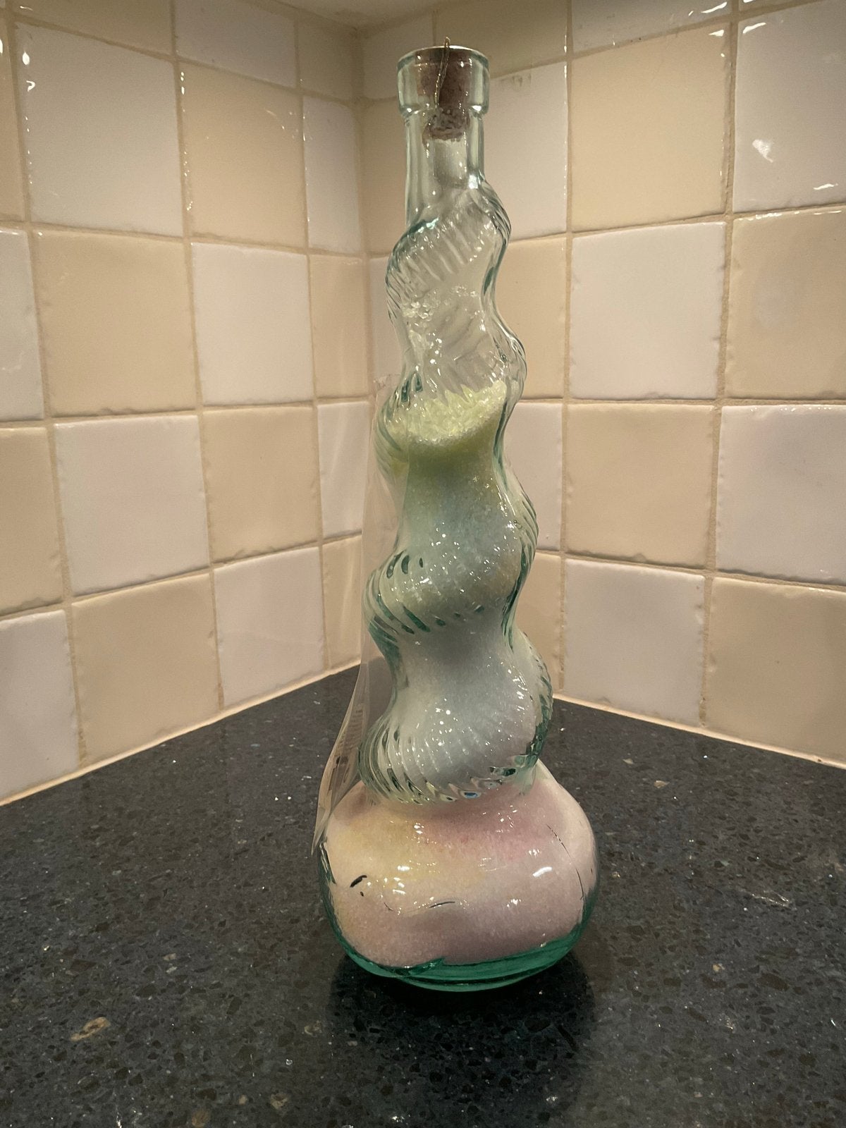 Decoratieve fles badzout - 34 cm, Ophalen of Verzenden, Nieuw, Bad & Douche