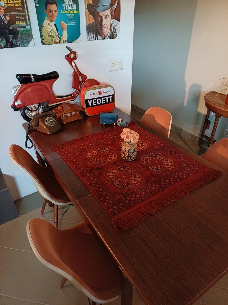 Tafelkleed Cafékleed vintage Perzisch kleed 83 x 67 cm., Huis en Inrichting, Gebruikt, 67 cm, 83 cm, Ophalen of Verzenden