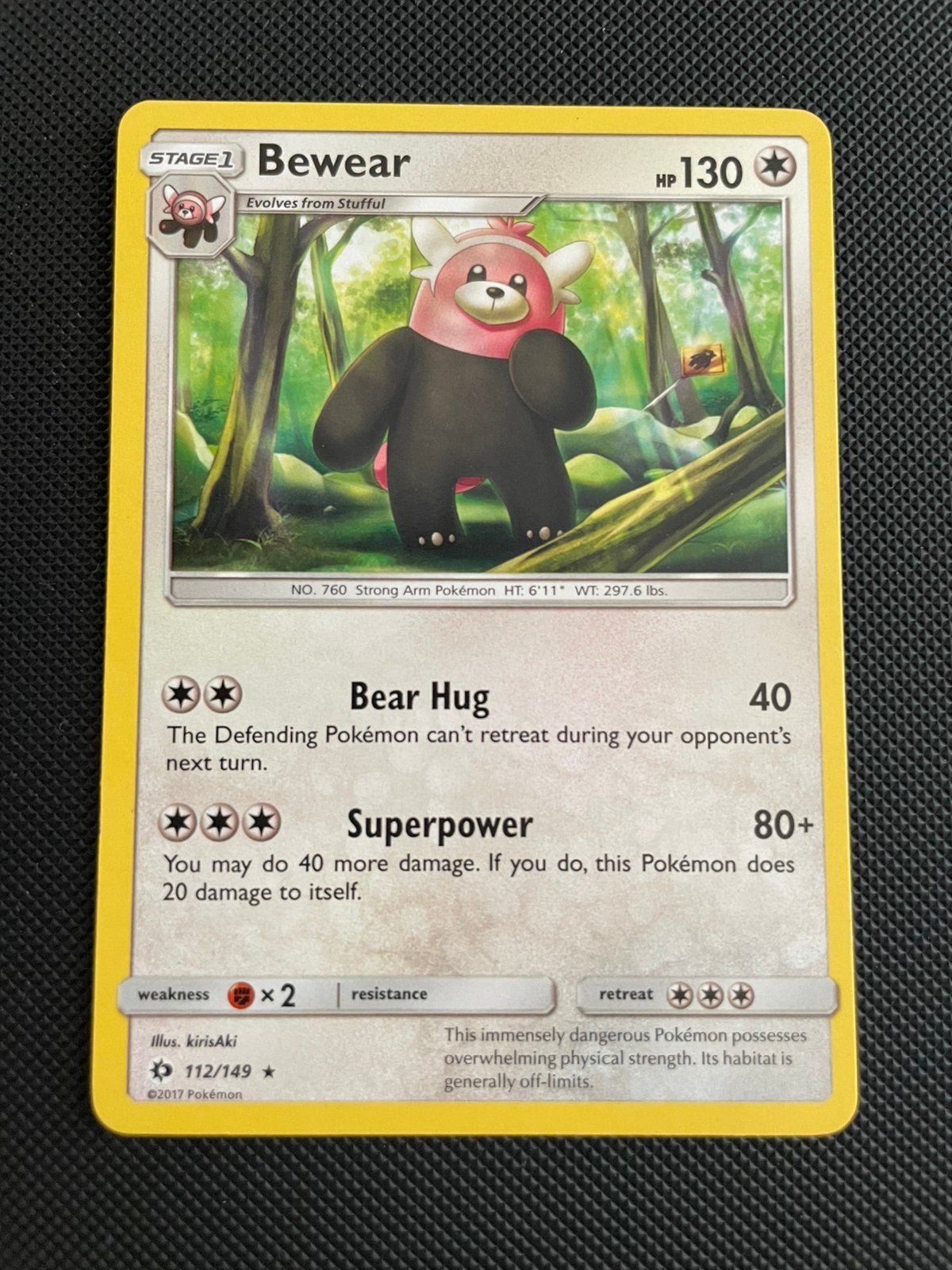 Bewear 112/149 Rare Sun & Moon Base Packfresh, Ophalen of Verzenden, Zo goed als nieuw, Losse kaart