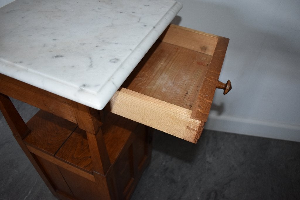 oud eiken kastje hoog 80 cm, breed 36,5 cm diep 31 cm, Antiek en Kunst, Antiek | Meubels | Kasten, Ophalen