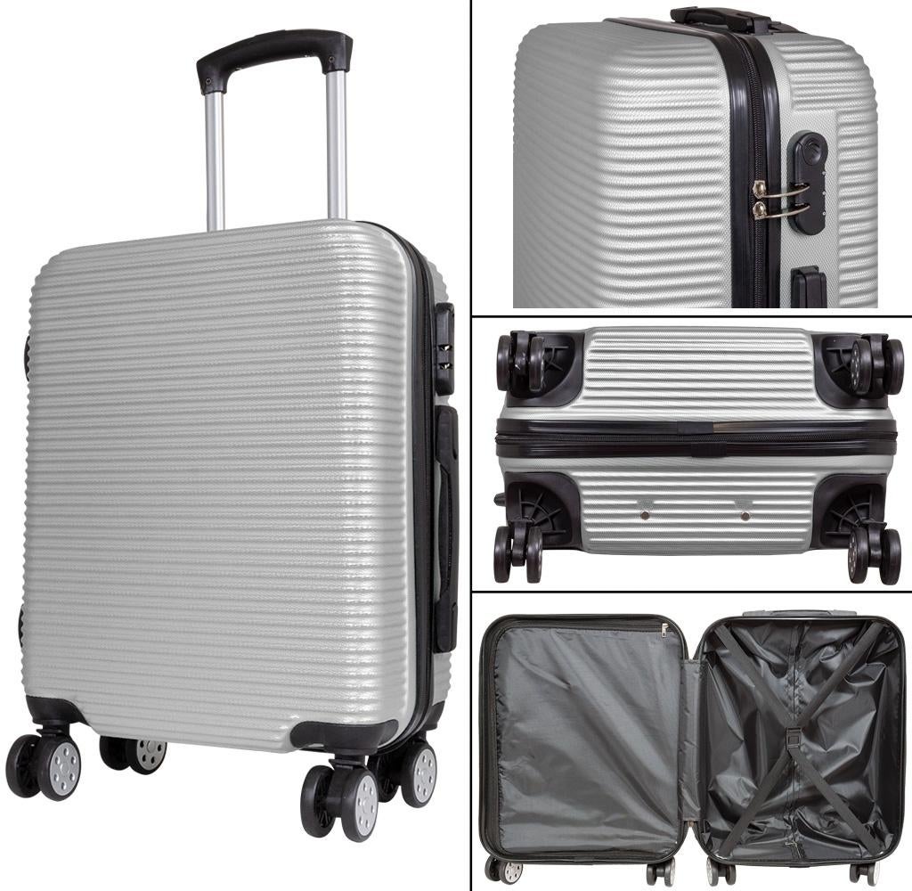 Ruimbagage koffer Malaga zilver M, Hard kunststof, Verzenden, 45 tot 55 cm, Nieuw