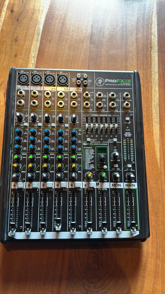 Mackie ProFX8v2 Professionele Effecten Mixer, Ophalen, Zo goed als nieuw, 5 tot 10 kanalen, Microfooningang