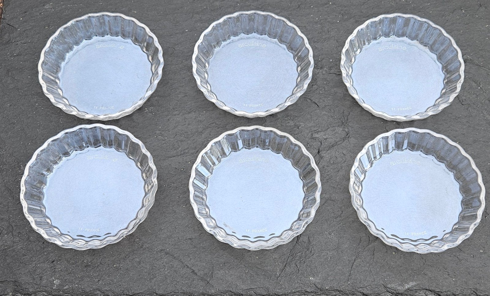 6 Vintage Arcuisine France glazen mini taartvormen, Ophalen of Verzenden