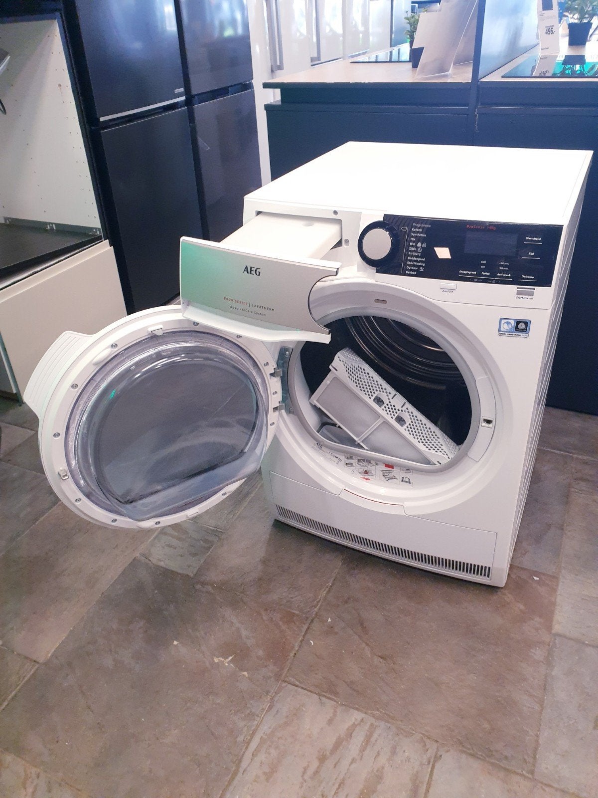 warmte pomp droger AEG 8KG 8000Series  A++ 1JAAR GARANTIE, Ophalen, 6 tot 8 kg, Overige typen, Refurbished