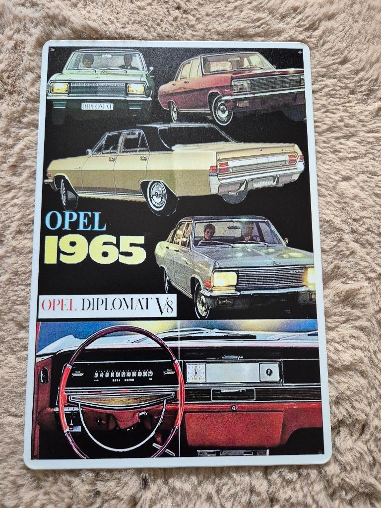 Opel diplomat v8 reclamebord, Ophalen of Verzenden, Nieuw, Reclamebord