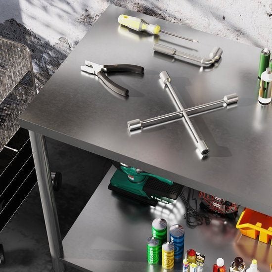 Roestvrijstalen Werktafel – Keukentafel, Corvance B.V., Verzenden, Nieuw, Corvancebol@gmail.com