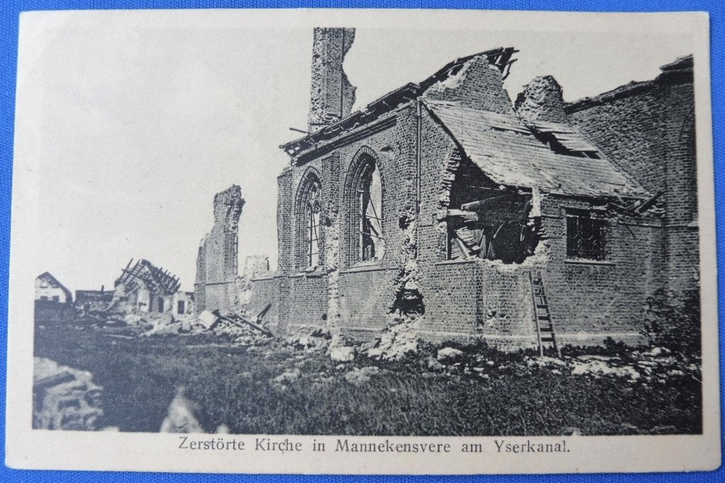 WO1 Duitse veldpost Mannekensvere aan het IJzerkanaal 1916, Verzamelen, Verzenden, Landmacht, Duitsland, Foto of Poster