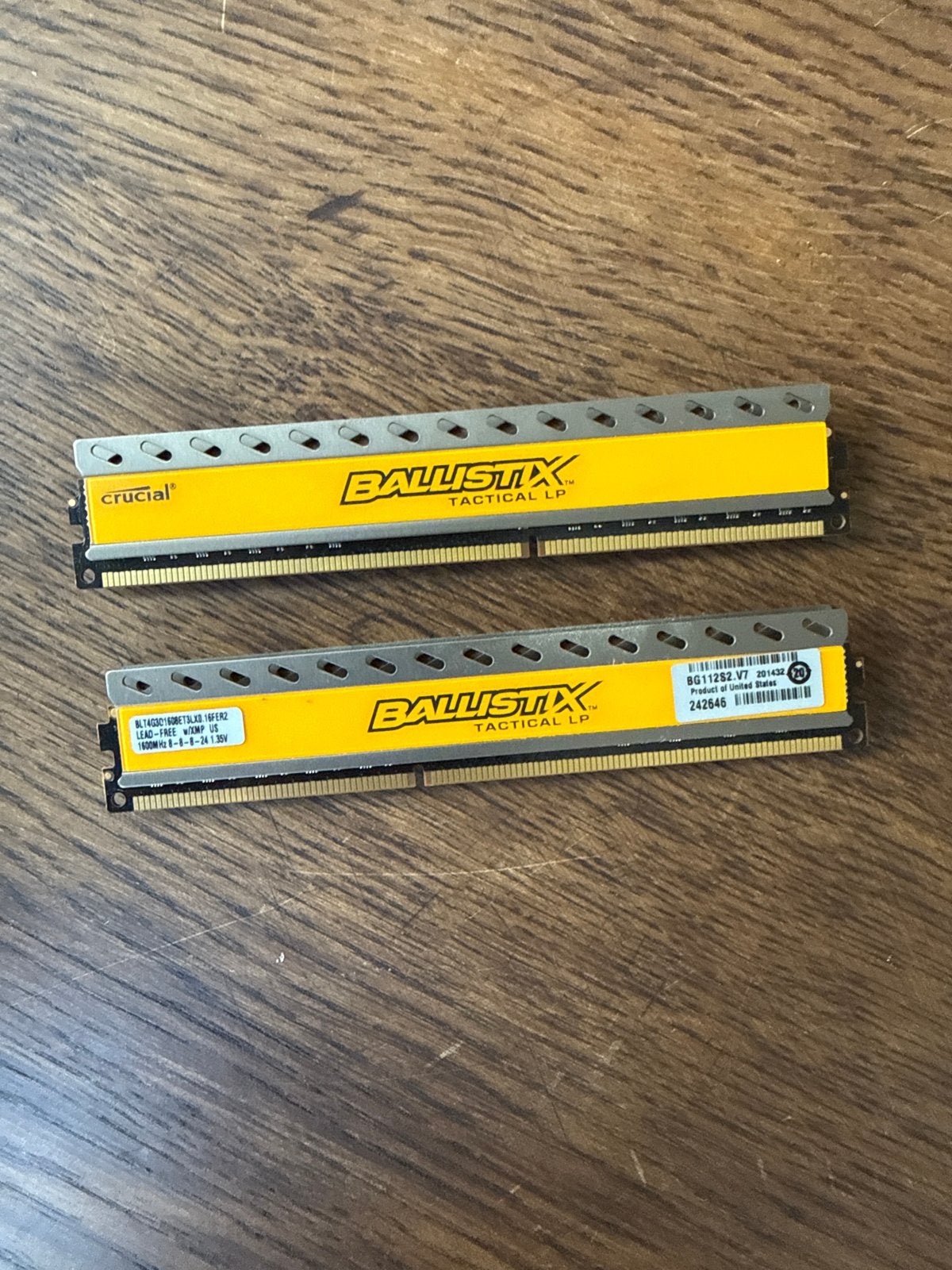 Crucial Ballistix Tactical LP 16GB (2x8GB) DDR3 RAM, Computers en Software, RAM geheugen, Ophalen, Gebruikt, Server, 8 GB