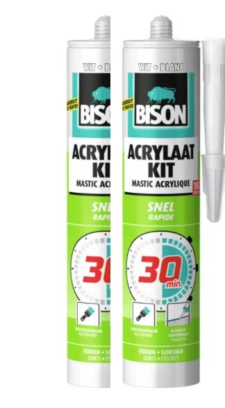 Bison acrylaatkit 30 minuten wit 2x 300ml, Ophalen, Nieuw, Overige typen