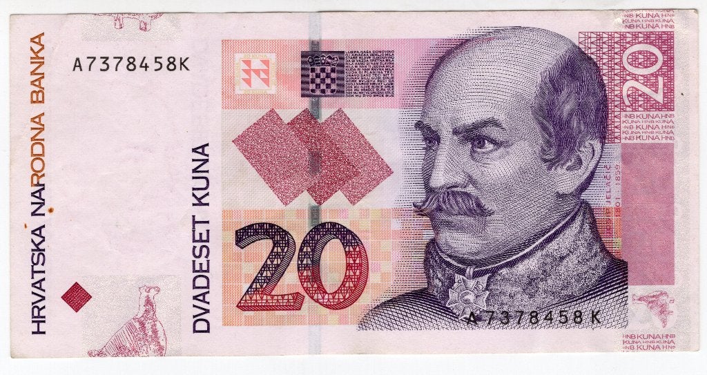 Kroatie 20 Kuna 2001 vf+  € 2,50, Postzegels en Munten, Bankbiljetten | Europa | Niet-Eurobiljetten, Verzenden, Overige landen