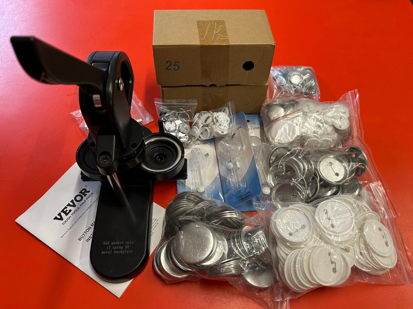 Vevor Button machine 3in1 met toebehoren., Ophalen of Verzenden, Zo goed als nieuw