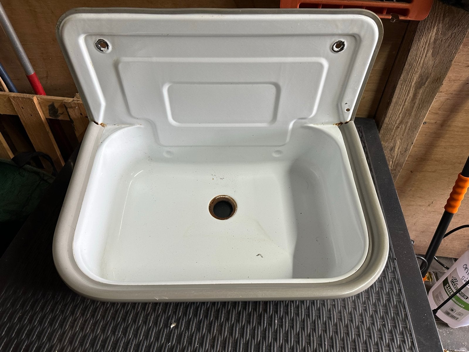 Vintage Emaille Wasbak Spoelbak, Ophalen