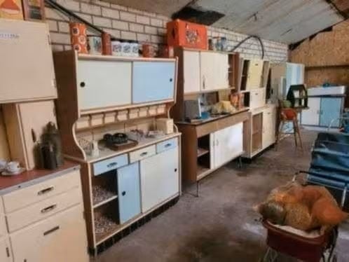 Vintage keukenkasten e.a. jaren '50 / '60 / '70, Ophalen, Gebruikt, 150 tot 200 cm, 150 tot 200 cm