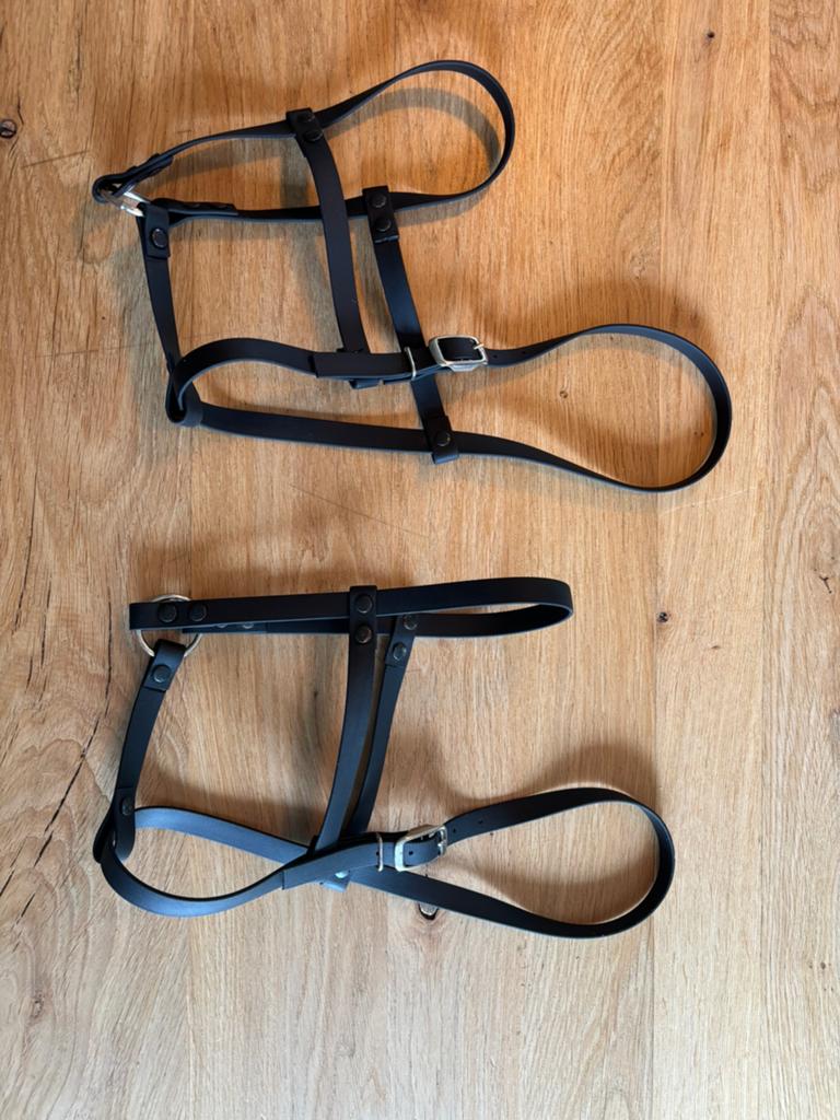 2 biothane (onder) halsters zwart maat shet, welsh a/b, Ophalen of Verzenden, Zo goed als nieuw, Overige soorten