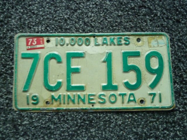 Kentekenplaat Licenseplate Minnesota 1971 73 USA, Verzamelen, Verzenden, Gebruikt, Auto's