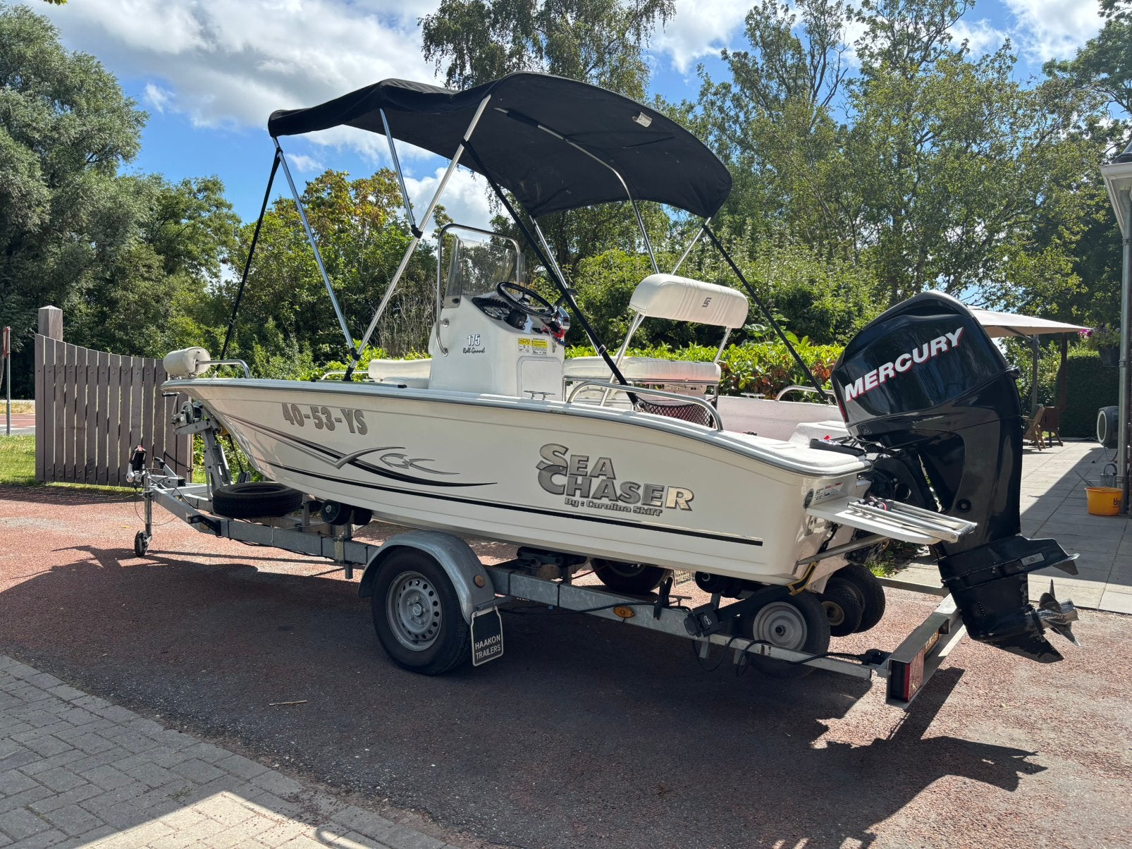 Prachtige Carolina skiff 175 sea chaser kwaliteit schip 2012, Ophalen, Viertaktmotor, Zo goed als nieuw, 60 pk