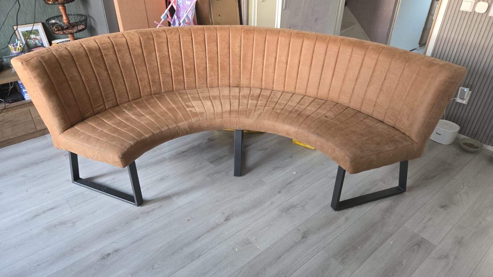 SOOF EETKAMERBANK 150 cm - Comfortabel en Stijlvol, Ophalen, Gebruikt, Bruin, Vier