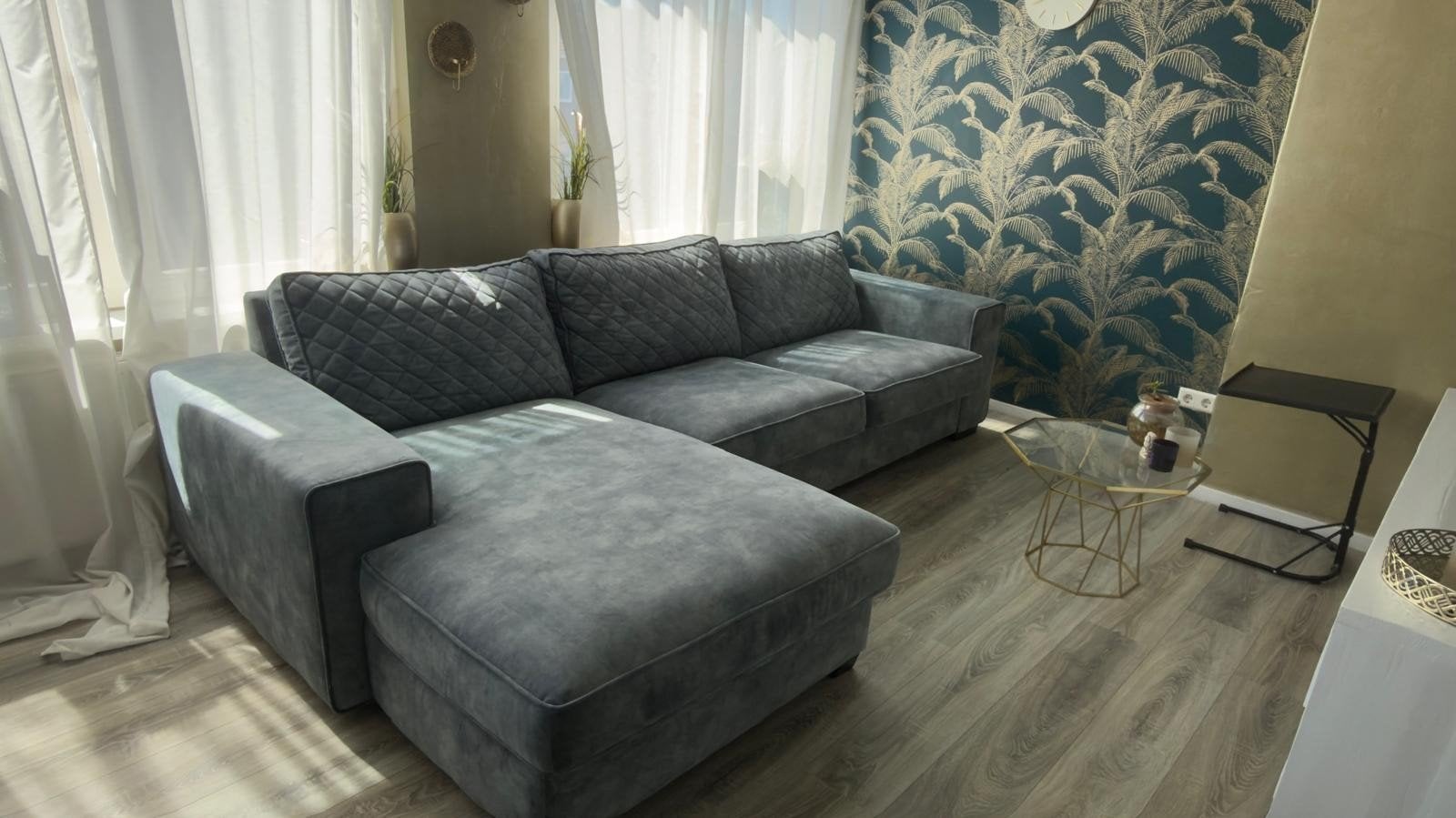 Urban Sofa bank, blauw/groen, incl onderhoudskit, Ophalen, Gebruikt, Stof