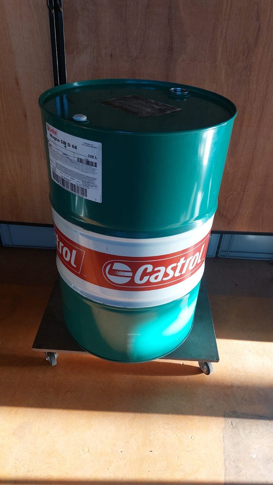 leeg 208 liter olievat, Ophalen