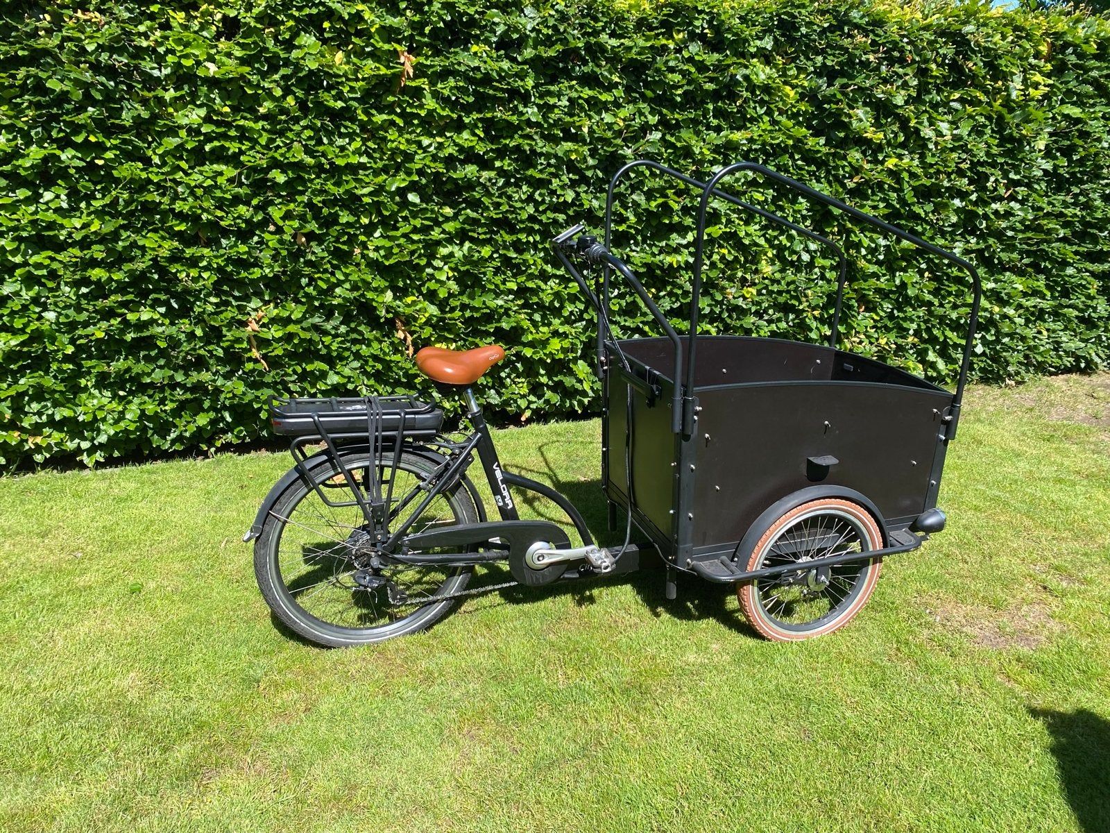 Velora City elektrische bakfiets met huif, Gebruikt, Elektrisch, 2 kinderen, Trommelrem