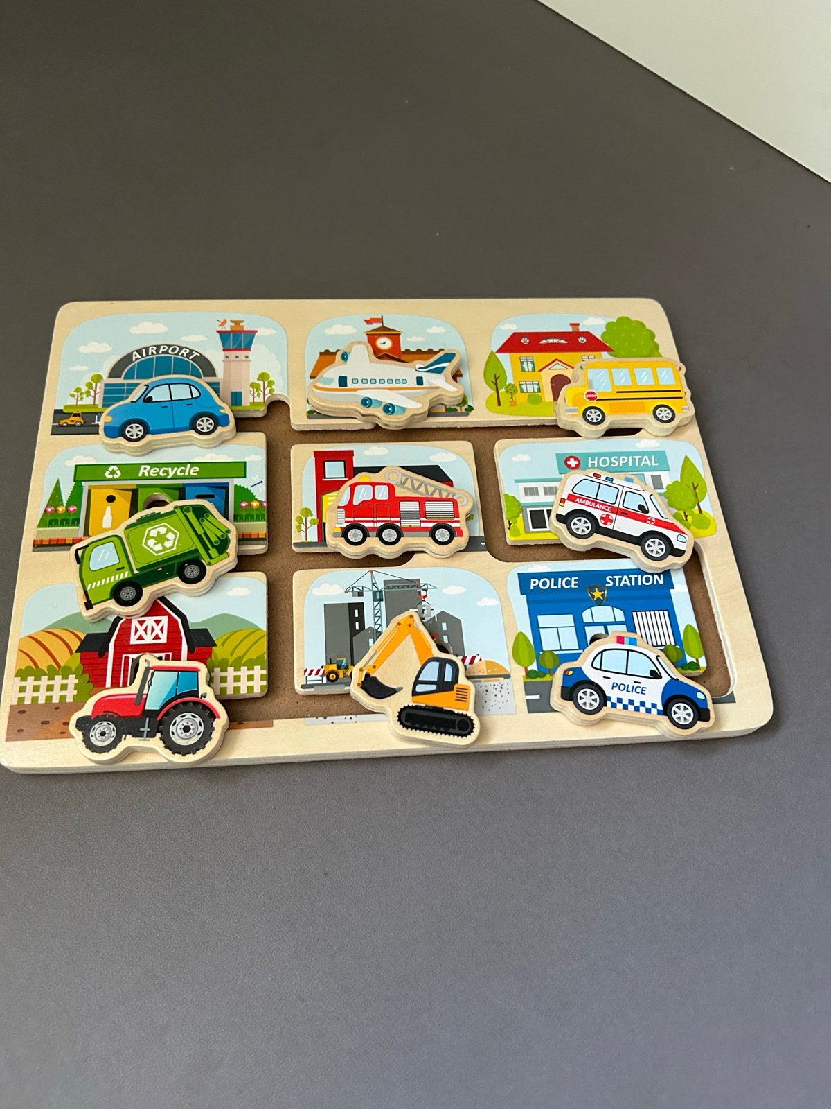 Houten voertuigen puzzel voor kinderen, Ophalen, Gebruikt, Puzzelen