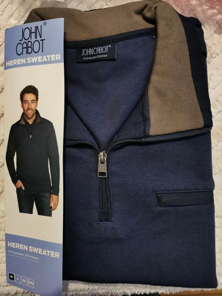John Cabot Heren Sweater - Donkerblauw - Maat M - Nieuw, Kleding | Heren, Truien en Vesten, Ophalen of Verzenden, Nieuw, Maat 48/50 (M)