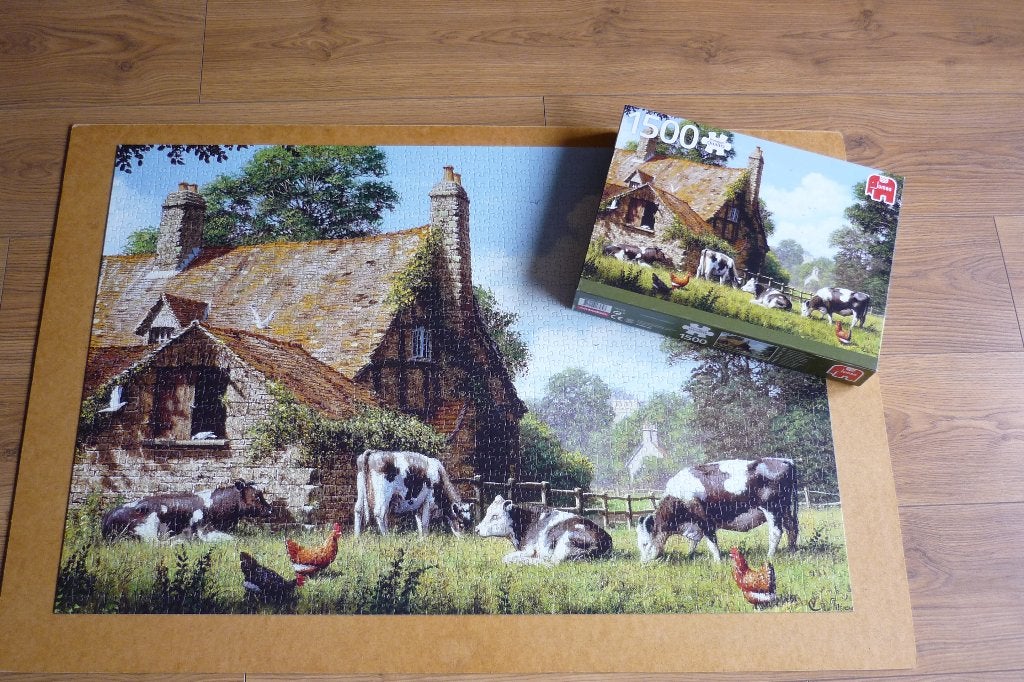 Jumbo '' KOEIEN BIJ DE BOERDERIJ '' 1500 st., Ophalen, 500 t/m 1500 stukjes, Gebruikt, Legpuzzel