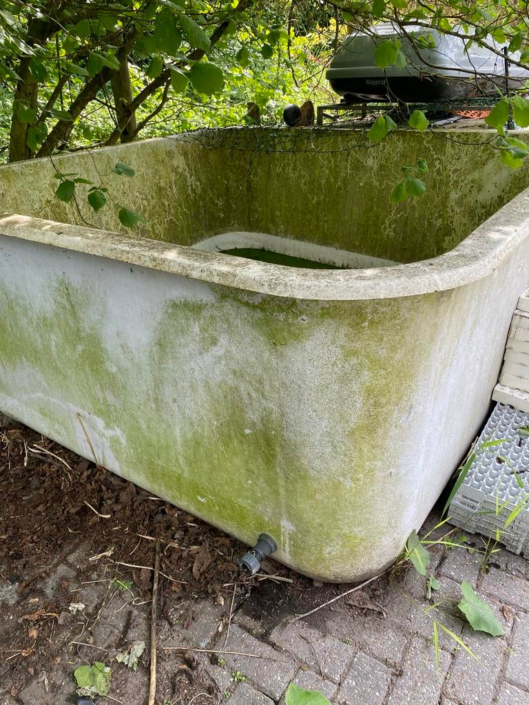 Grote witte polyester bak 96 cm hoog x 216 cm breed, Tuin en Terras, Vijvers, Ophalen, Gebruikt