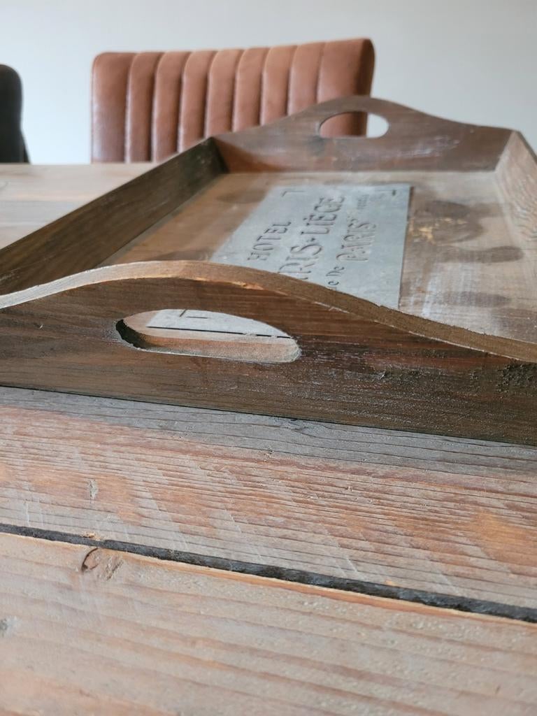 Houten dienblad Paris-Liege, Ophalen, Rechthoekig, Hout