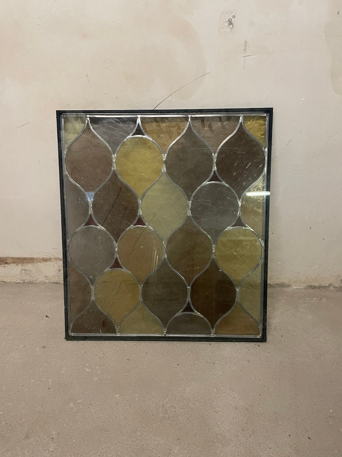 Glas in lood dubbelglas raam 78x70,5 cm, Ophalen, Gevelraam of Ruit, Minder dan 80 cm, Zo goed als nieuw