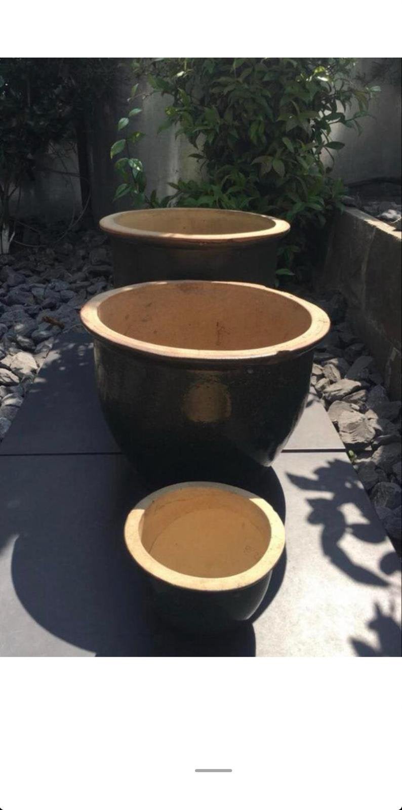 Mooie set Oud Hollandse kwaliteit gebruikte bloempotten, Tuin en Terras, Bloempotten, 25 tot 40 cm, Gebruikt, Rond, Ophalen of Verzenden