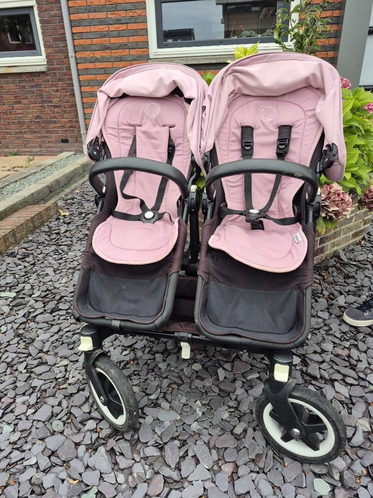 Buggaboe donky duo roze/zwart, Ophalen, Duowagen, Gebruikt, Bugaboo